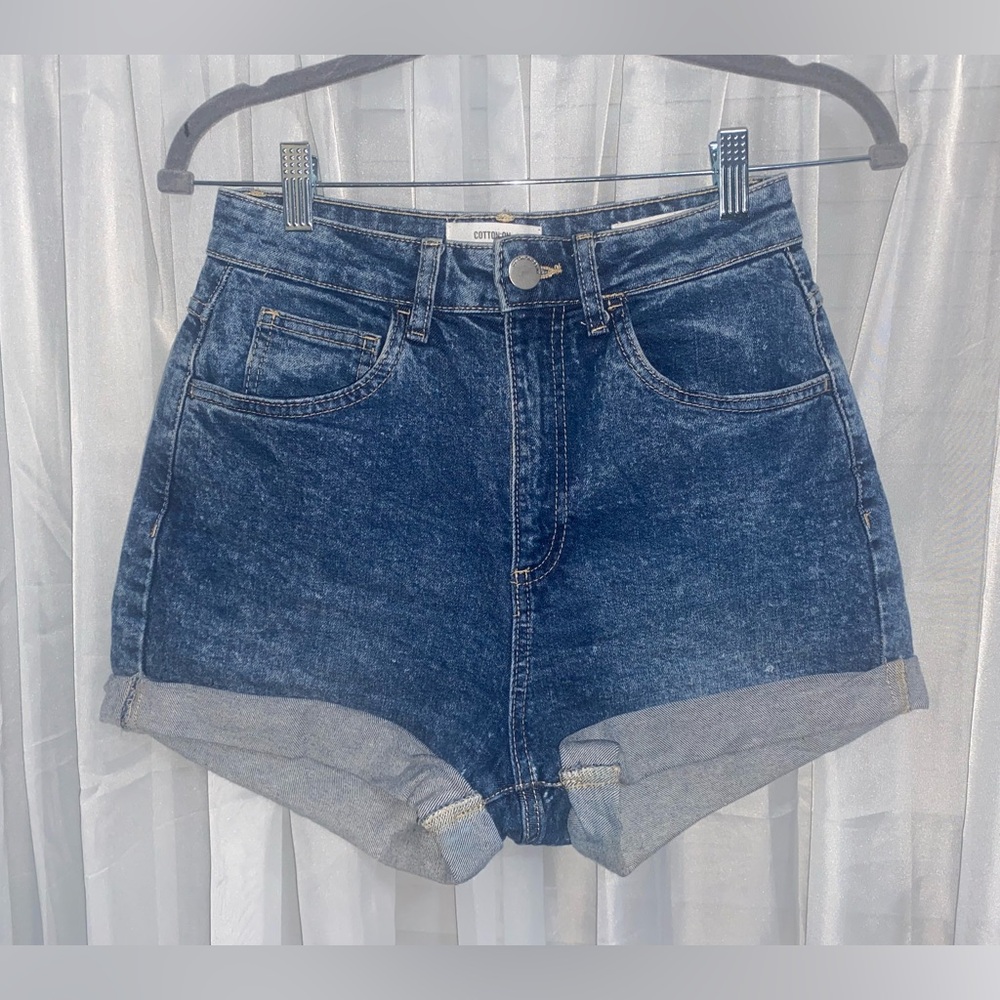 Cotton:On Blue Jean Shorts & H&M Black Shorts